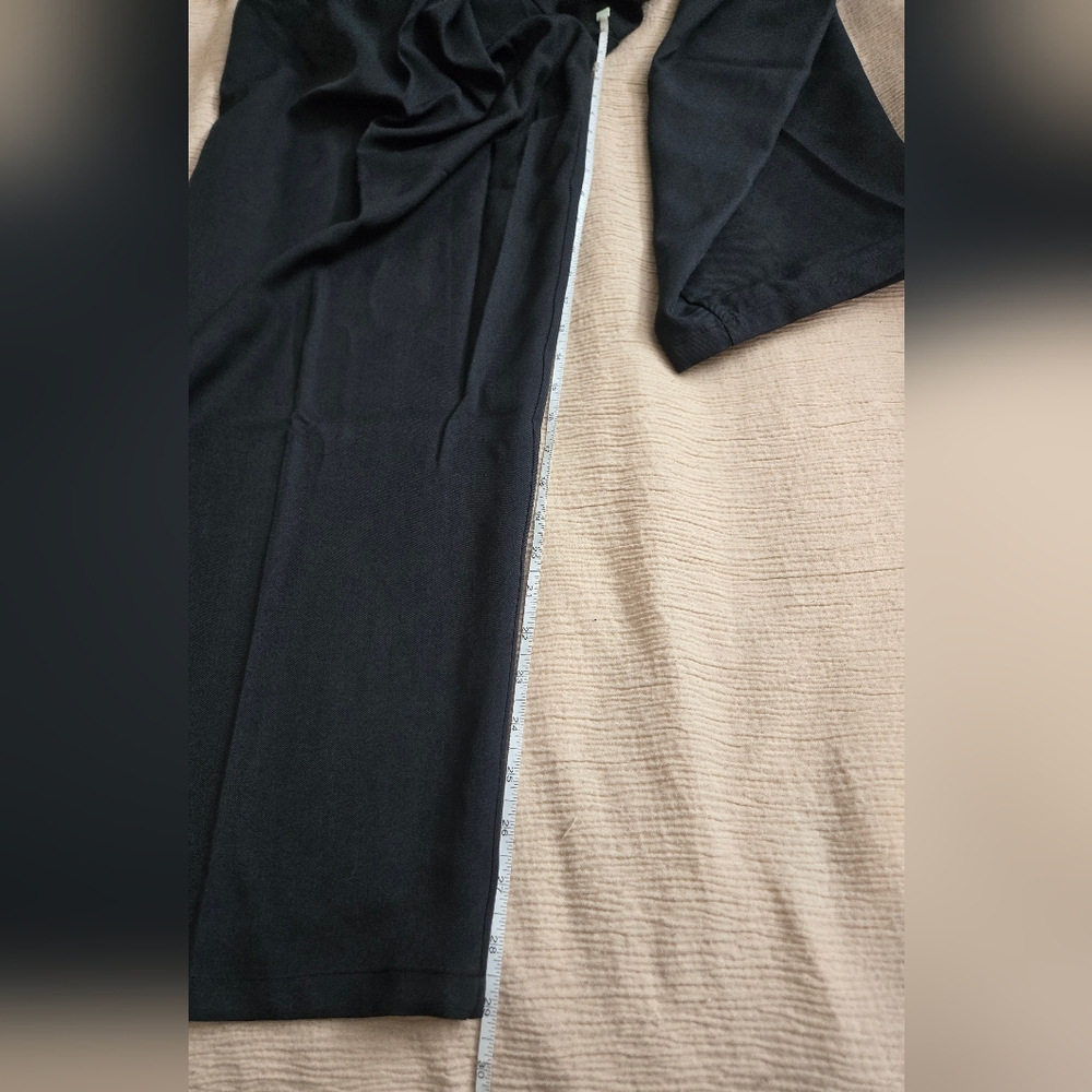 NWT Micas Asymmetrical Elegant Black Wide-Leg Pants, Large - Picture 12 of 12